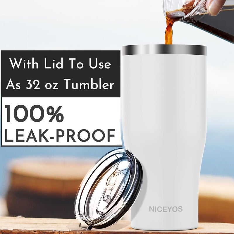 Niceyos Universal Iced Coffee Sleeve - Insulated Double Wall Reusable Stainless Steel Holder Sleeves Insulator for Cold Drinks Fits Small Medium Large To Go Cups Gifts for Men Women Him Her (White) - Image 3